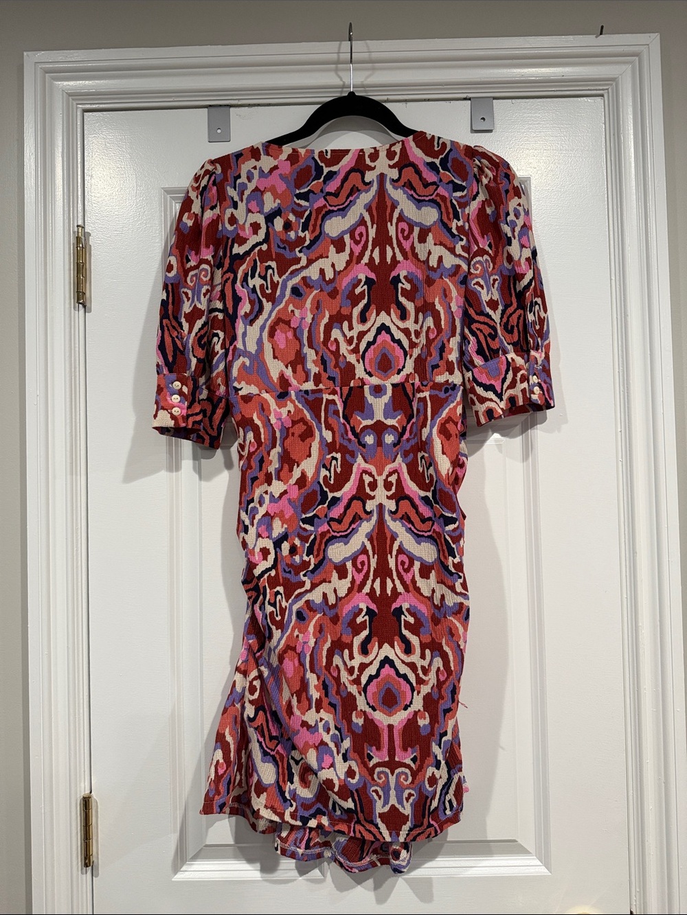 ba&sh Pink Multi Abstract Square-Neck Mini Dress - Picture 4 of 5